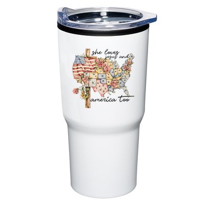 She Loves Jesus And America Too Usa Map Tumbler