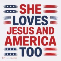 She Loves Jesus And America Too Women's V-Neck T-Shirt