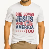 She Loves Jesus And America Too 4th Of July Patriotic Cooling Performance Crew T-Shirt