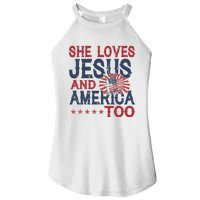 She Loves Jesus And America Too 4th Of July Patriotic Women's Perfect Tri Rocker Tank