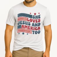 She Loves Jesus And America Too 4th Of July Cooling Performance Crew T-Shirt