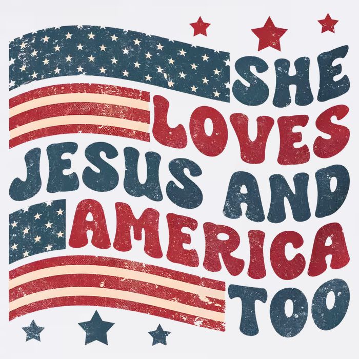 She Loves Jesus And America Too 4th Of July Cooling Performance Crew T-Shirt