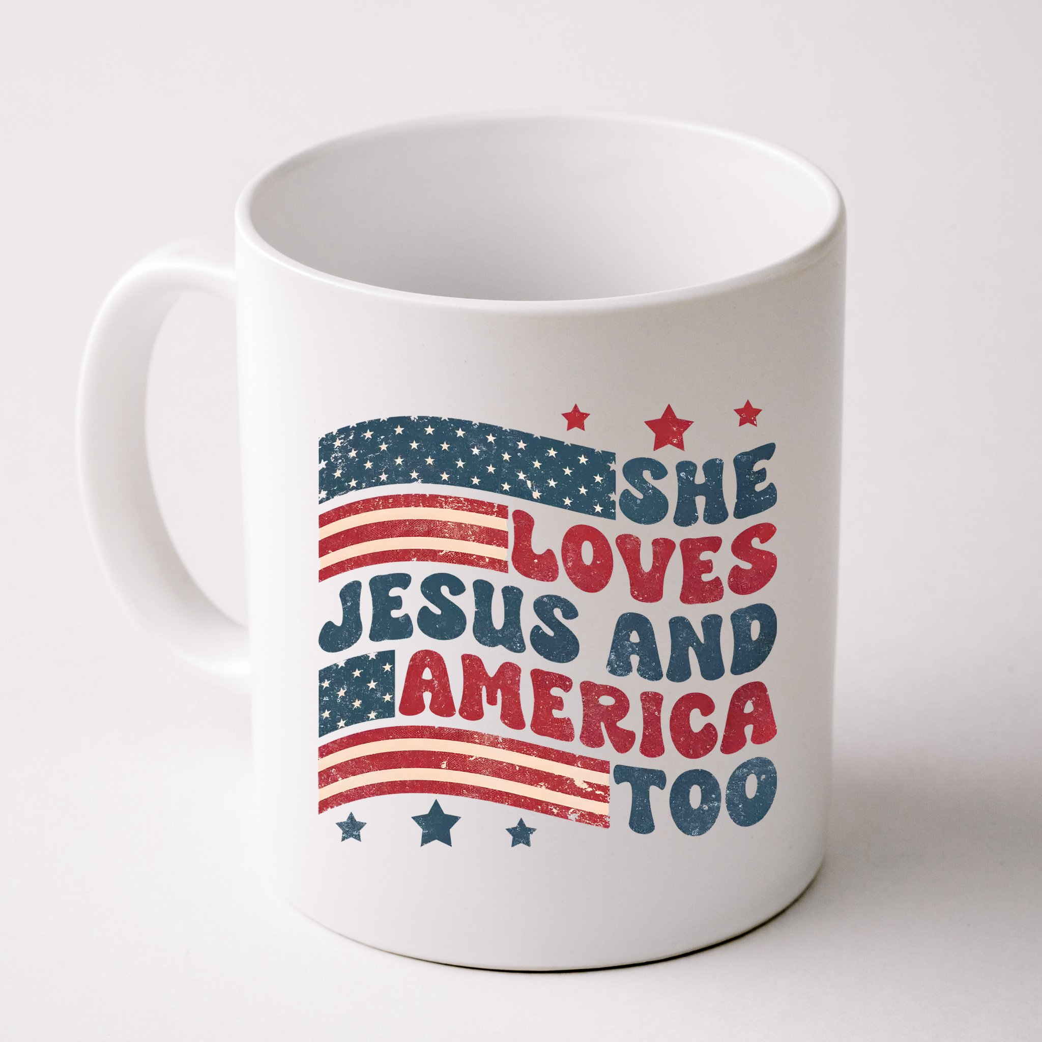 She Loves Jesus And America Too 4th Of July Mug
