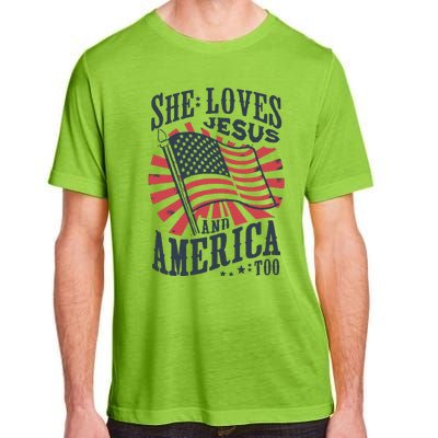 She Loves Jesus And America Too Adult ChromaSoft Performance T-Shirt