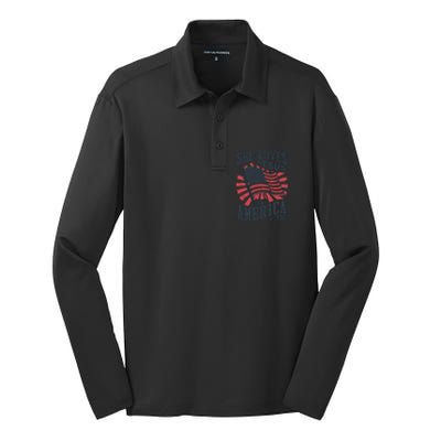 She Loves Jesus And America Too Silk Touch Performance Long Sleeve Polo