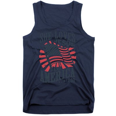 She Loves Jesus And America Too Tank Top