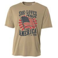 She Loves Jesus And America Too Cooling Performance Crew T-Shirt