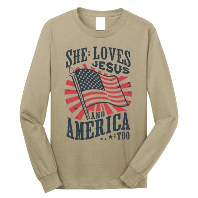 She Loves Jesus And America Too Long Sleeve Shirt