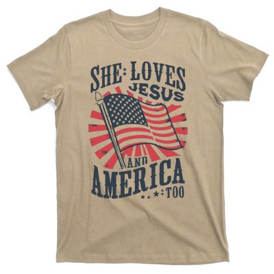 She Loves Jesus And America Too T-Shirt