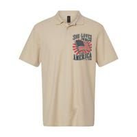 She Loves Jesus And America Too Softstyle Adult Sport Polo