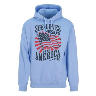 She Loves Jesus And America Too Unisex Surf Hoodie