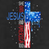 She Loves Jesus And America Too 7 Panel Mesh Trucker Snapback Hat
