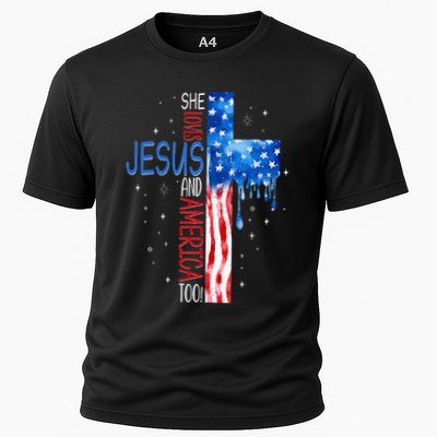 She Loves Jesus And America Too Performance Shirt