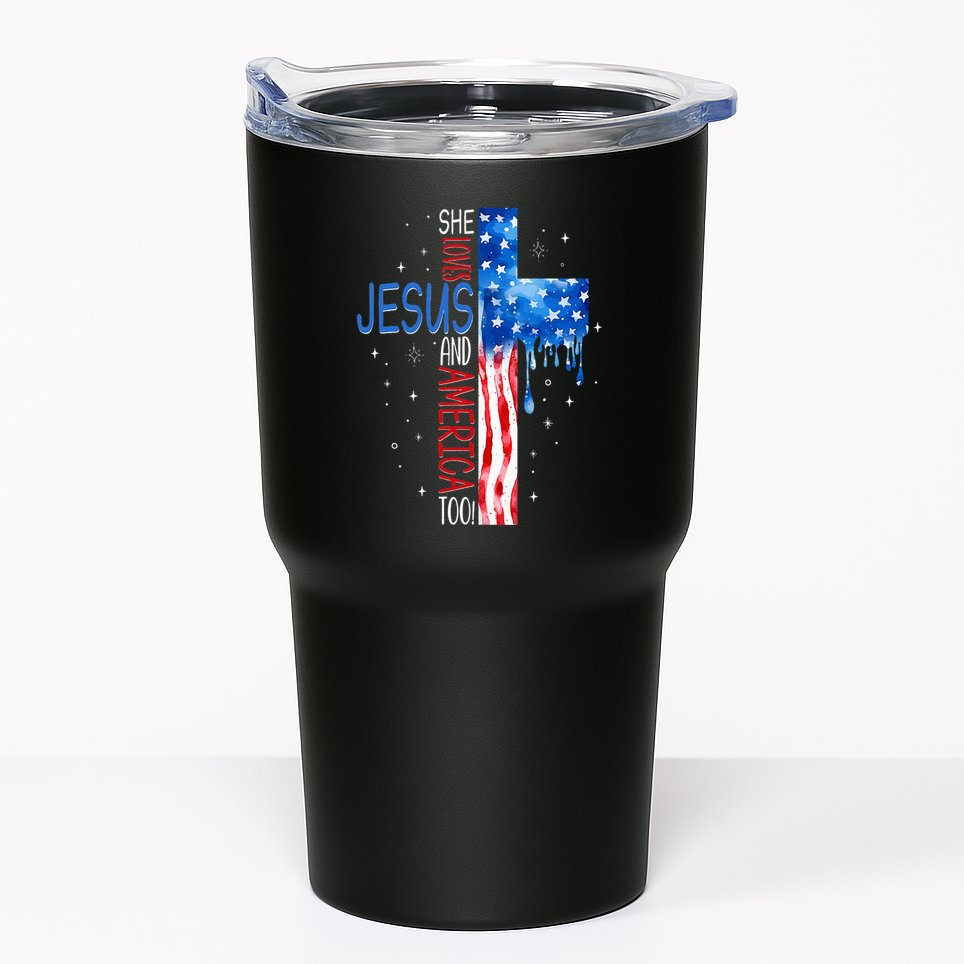 She Loves Jesus And America Too Tumbler