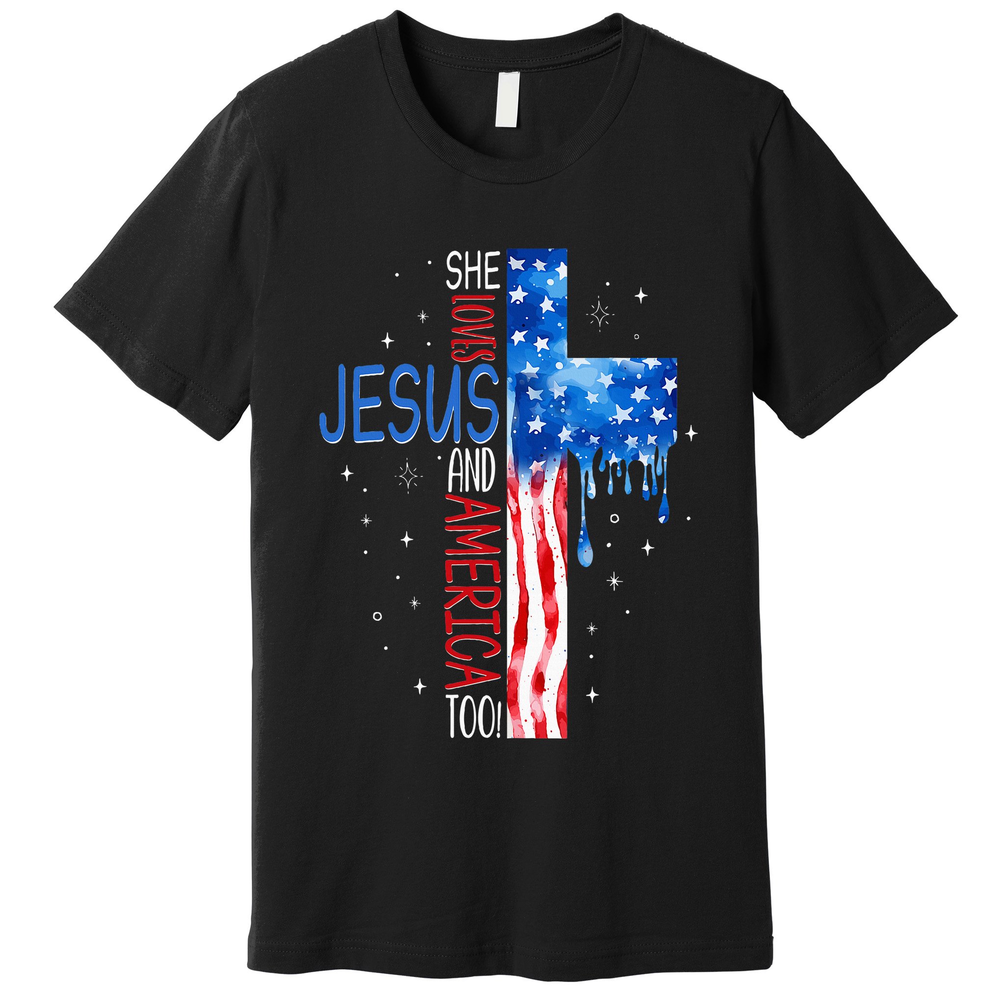 She Loves Jesus And America Too Premium T-Shirt