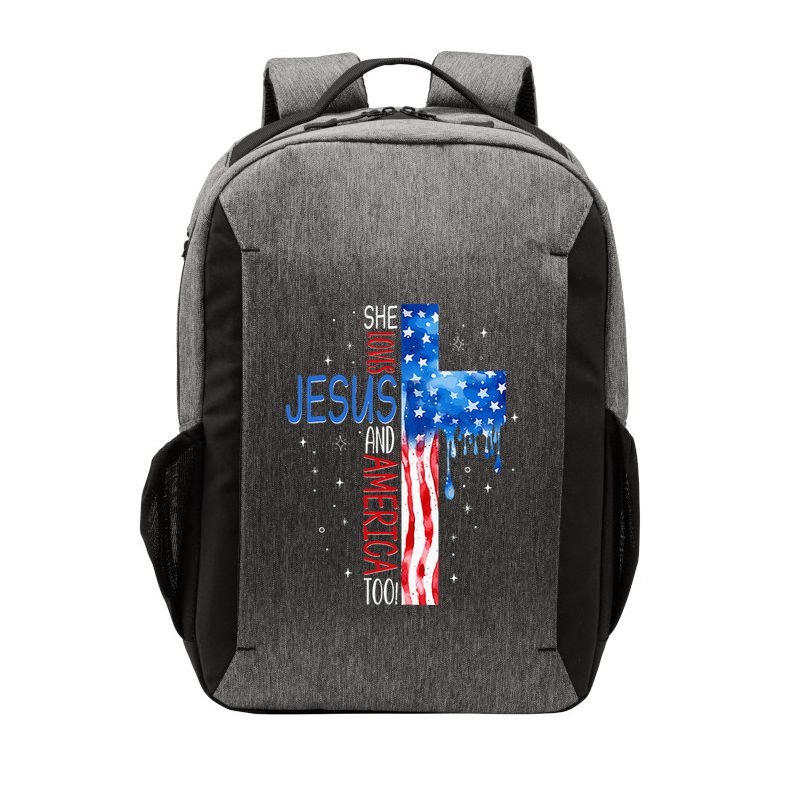 She Loves Jesus And America Too Vector Backpack