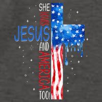 She Loves Jesus And America Too Vector Backpack