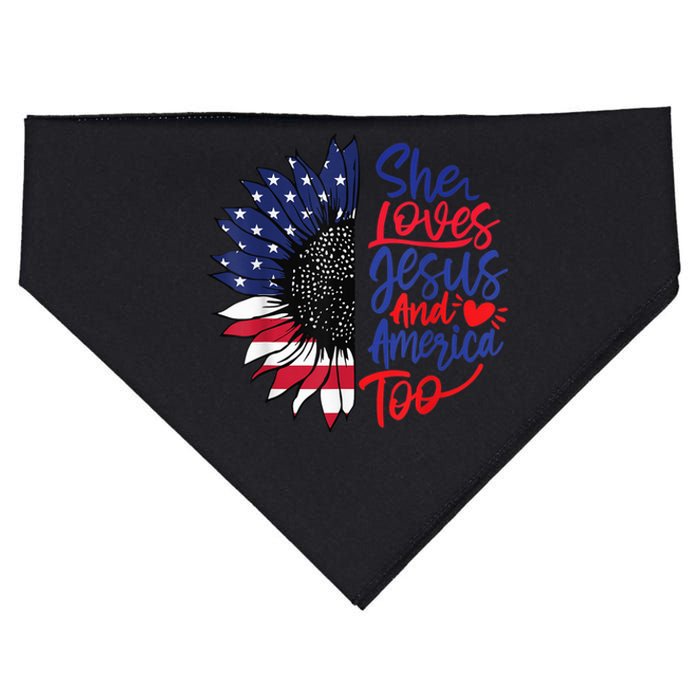 She Loves Jesus And America Too USA-Made Doggie Bandana