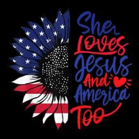 She Loves Jesus And America Too Drawstring Bag