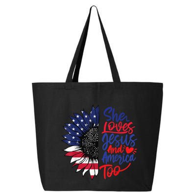 She Loves Jesus And America Too 25L Jumbo Tote
