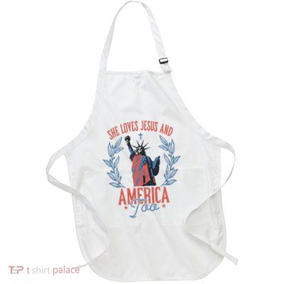 She Loves Jesus And America Too Statue Of Liberty 4th Of July Apron