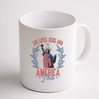 She Loves Jesus And America Too Statue Of Liberty 4th Of July Coffee Mug