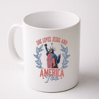 She Loves Jesus And America Too Statue Of Liberty 4th Of July Coffee Mug