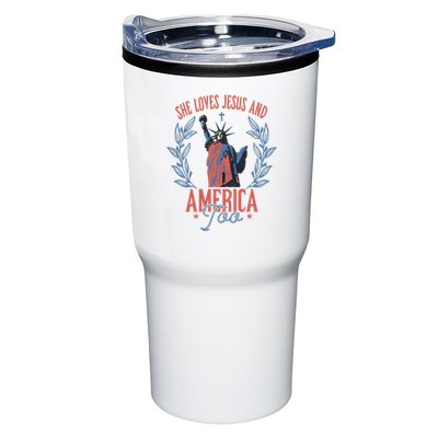 She Loves Jesus And America Too Statue Of Liberty 4th Of July Tumbler