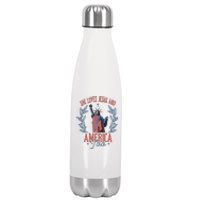 She Loves Jesus And America Too Statue Of Liberty 4th Of July Stainless Steel Insulated Water Bottle