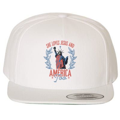 She Loves Jesus And America Too Statue Of Liberty 4th Of July Wool Snapback Cap