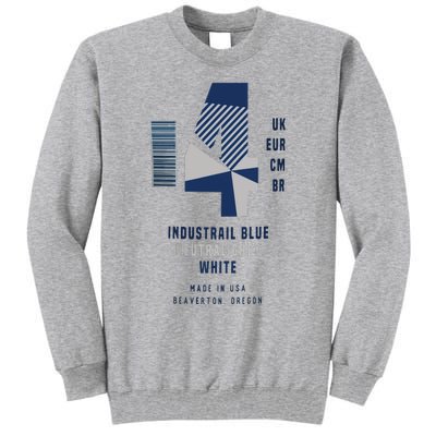 Sneaker Label Jordan 4 Industrial Blue Sneaker Tall Sweatshirt