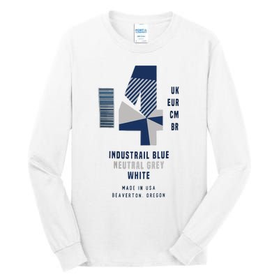 Sneaker Label Jordan 4 Industrial Blue Sneaker Tall Long Sleeve T-Shirt