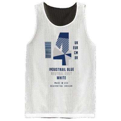 Sneaker Label Jordan 4 Industrial Blue Sneaker Mesh Reversible Basketball Jersey Tank