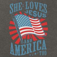 She Loves Jesus And America Too Fourth Of July Cotton Canvas Backpack