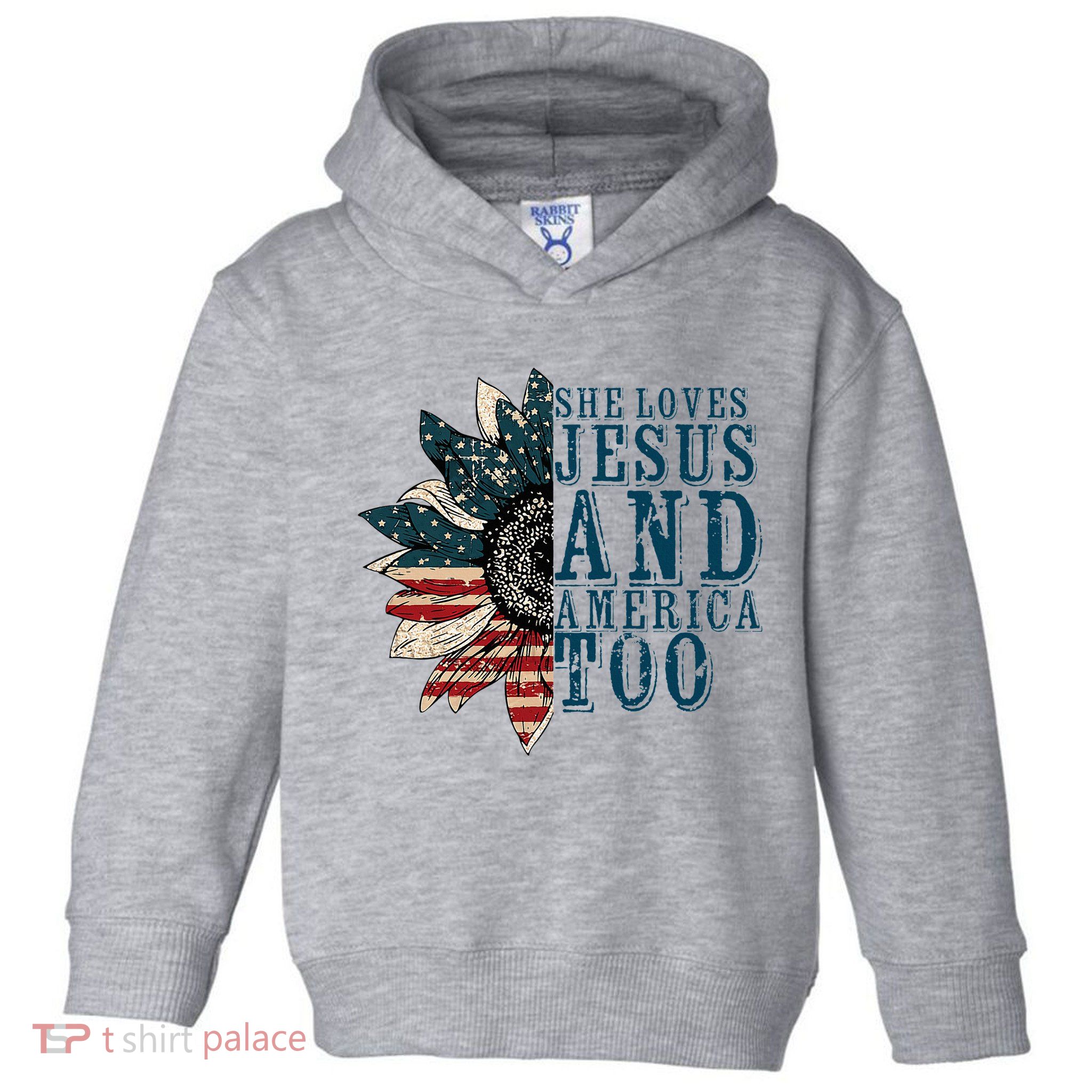 She Loves Jesus And America Too Toddler Hoodie