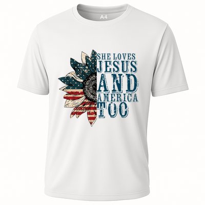She Loves Jesus And America Too Performance Shirt