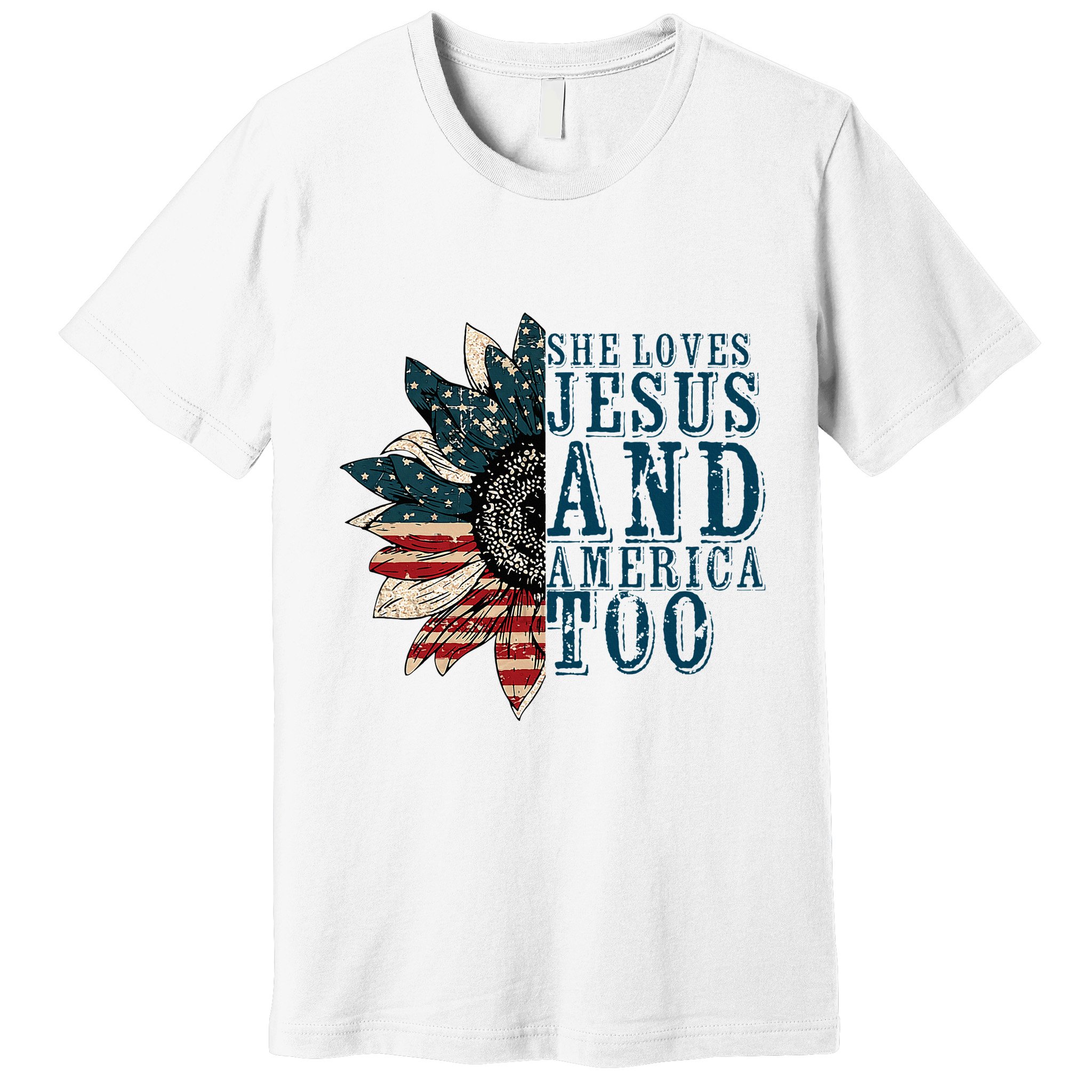 She Loves Jesus And America Too Premium T-Shirt