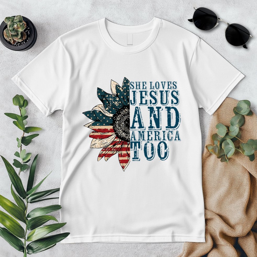 She Loves Jesus And America Too Premium T-Shirt
