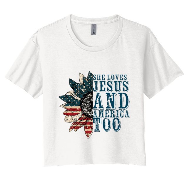 She Loves Jesus And America Too Crop Top