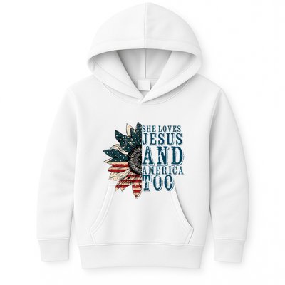 She Loves Jesus And America Too Kids Hoodie