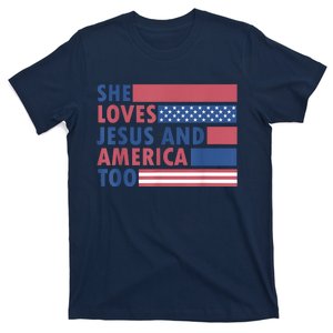 She Loves Jesus And America Too Retro T-Shirt