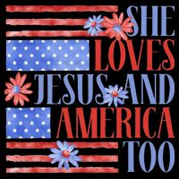 She Loves Jesus  America Too USA American Flag Daisy Flower Mug