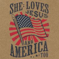 She Loves Jesus And America Too Flag Christian Cotton Canvas Backpack