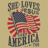 She Loves Jesus And America Too Flag Christian Cooling Performance Crew T-Shirt