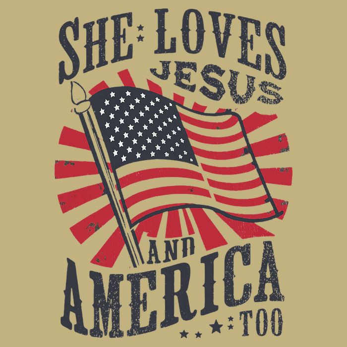 She Loves Jesus And America Too Flag Christian Cooling Performance Crew T-Shirt