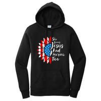 She Loves Jesus And America Too 4th Of July Sunflower Women's Pullover Hoodie