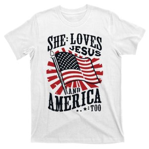 She Loves Jesus And America Too T-Shirt