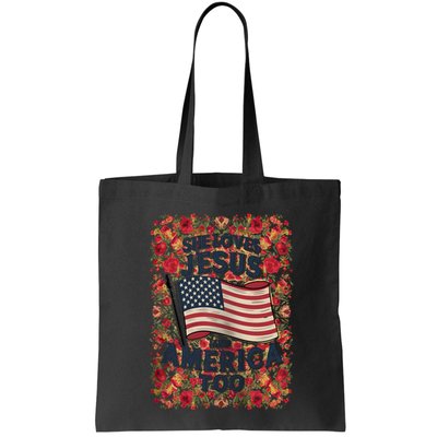 She Loves Jesus And America Too Floral Retro Bag
