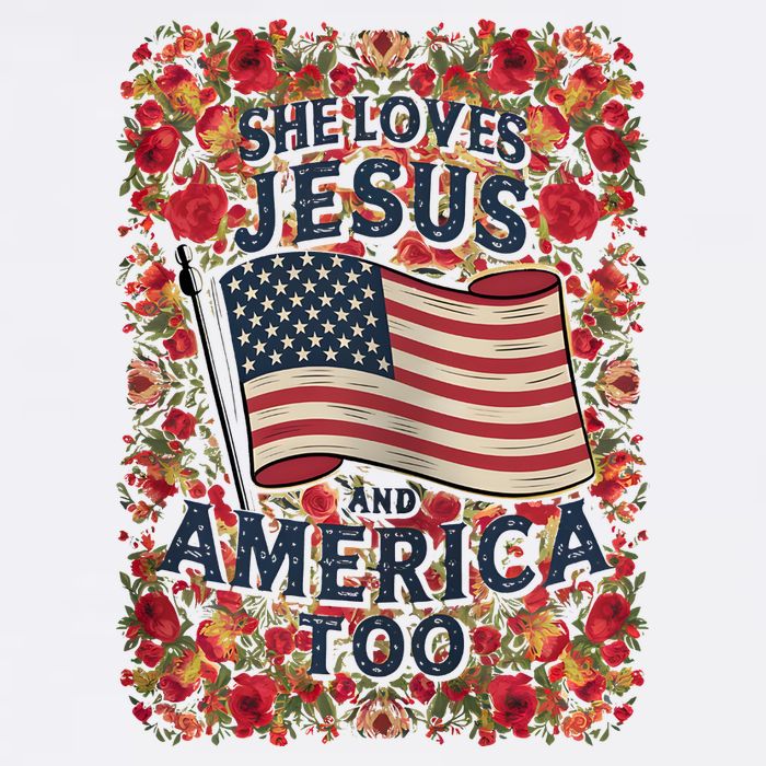 She Loves Jesus And America Too Floral Retro Visor