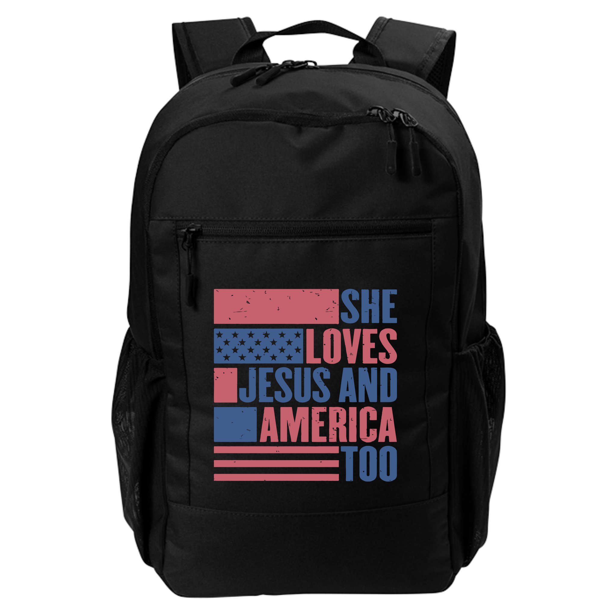 She Loves Jesus And America Too Happy 4th Of July Backpack